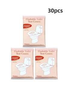20/80pcs Disposable Toilet Seat Covers, Water-Soluble Paper Toilet Seat Pads For Travel, Business Trip, Commute, Hotel, Portable And Convenient - View 10