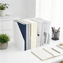 Foldable Plastic Desktop Magazine Rack 4-Slot File Storage Box Vertical File Organizer For Office Home School Document Storage Back To School - Multicolor - View 9