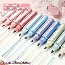 4-Color Gradient Eye-Protection Fluorescent Markers, Quick-Drying Non-Bleeding Highlighter Pens For Drawing And Doodling, Back To School Office Supplies, Ideal Holiday Gift - Multicolor - View 4