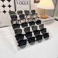 壓克力透明多層桌面時尚眼鏡展示架收納盒，附壓克力分隔板 - 1PC - 查看 2