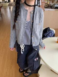 Women's Autumn/Winter Korean Style Grey Cardigan Fall - Grey - View 2