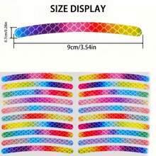 20pcs Bicycle Reflective Stickers Mountain Bike Reflective Wheel Rim Strip Stickers, Suitable For Motorcycle Wheels, Cars, Bicycles, Bicycle Reflective Stickers, Decorative Stripes, Universal Wheel Rim Reflective Stickers - Rainbow Color - Multicolor - View 3