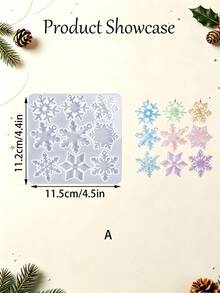 Christmas Silicone Snowflake Mold, Christmas Molds With Hole, Resin Molds, DIY Soft Pottery Clay Drop Glue Decorative Mold, Hand Decorative Art Tools - Snowflake Pendant Mold - View 9