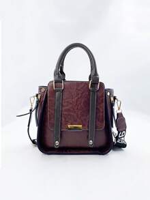 Women Fashion Handbags Top Handle Shoulder Bag Wallet Classic Vintage PU Leather Shoulder Bag Casual Crossbody Bags For Valentine's Day Use - 紫色 - 查看 7