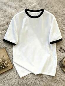 Customized Men's Personalized T-Shirt, Fashion, Casual Style. Can Add Your Own Text/Image (Badge Pattern/Company Logo/Family Photo/Selfie), Gift For Boyfriend, Couple Date T-Shirt And More. And Can Customize Exclusive T-Shirt. - White - View 2