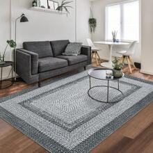 Techigher Modern Geometric Hallway Runner Rug, Washable Non Slip Kitchen Runner Mat, Soft Low Pile Runner Carpet For Entryway, Bedroom, Living Room - Grey - View 5