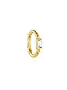 EleRunis 1pc 925 Sterling Silver Classic Cubic Zirconia Helix Ear Cuff 18K Gold Plated Cartilage Spiral Ear Stud For Women Daily Wear Party Style - Gold - View 16