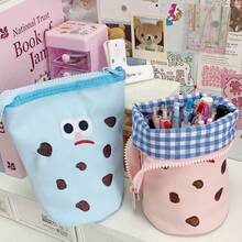 Large Vertical Flip-Top Creative Pencil Case, High-Capacity Upright Stationery Bag, Foldable Pencil Storage Pouch, Premium Design With Aesthetic Appeal, Ideal Desktop Organizer For Students, Schools And Offices - A - View 1