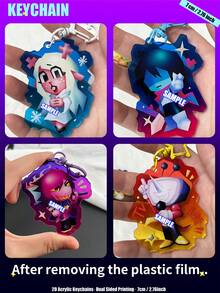 Game , Spamton, Tenna, Kris, Susie, Ralse, Berdly, Del-Turne, DELTARUN-Chapter5, 2D Flat Double-Sided Cartoon Character Pendant, Anime Game Merchandise - Partially Translucent - View 6