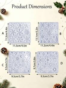Christmas Silicone Snowflake Mold, Christmas Molds With Hole, Resin Molds, DIY Soft Pottery Clay Drop Glue Decorative Mold, Hand Decorative Art Tools - Snowflake Pendant Mold - View 3