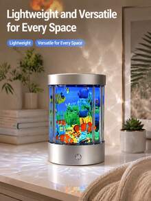 LED Simulated Fish Light Aquarium Lamp, Ocean Simulated Fish Tank Decoration, Frutiger Aero Style Dynamic Fish Light, Sensory Ocean Scene Decoration With Dynamic Fish, Bedroom, Living Room, Office Desktop Aquarium Display Light, USB/Battery Powered - Multicolor - View 5