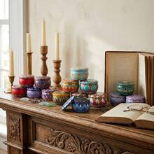 HIZTGHC 65-Piece Complete Candle Making Kit, Includes 8 X 2.5oz Floral Matte Metal Tins With Lids, Wax-Free Handmade Materials, Suitable For Scented/Pure Burning Candles, Home Decor Storage Containers - Flower Vase 65pcs/8set - View 11
