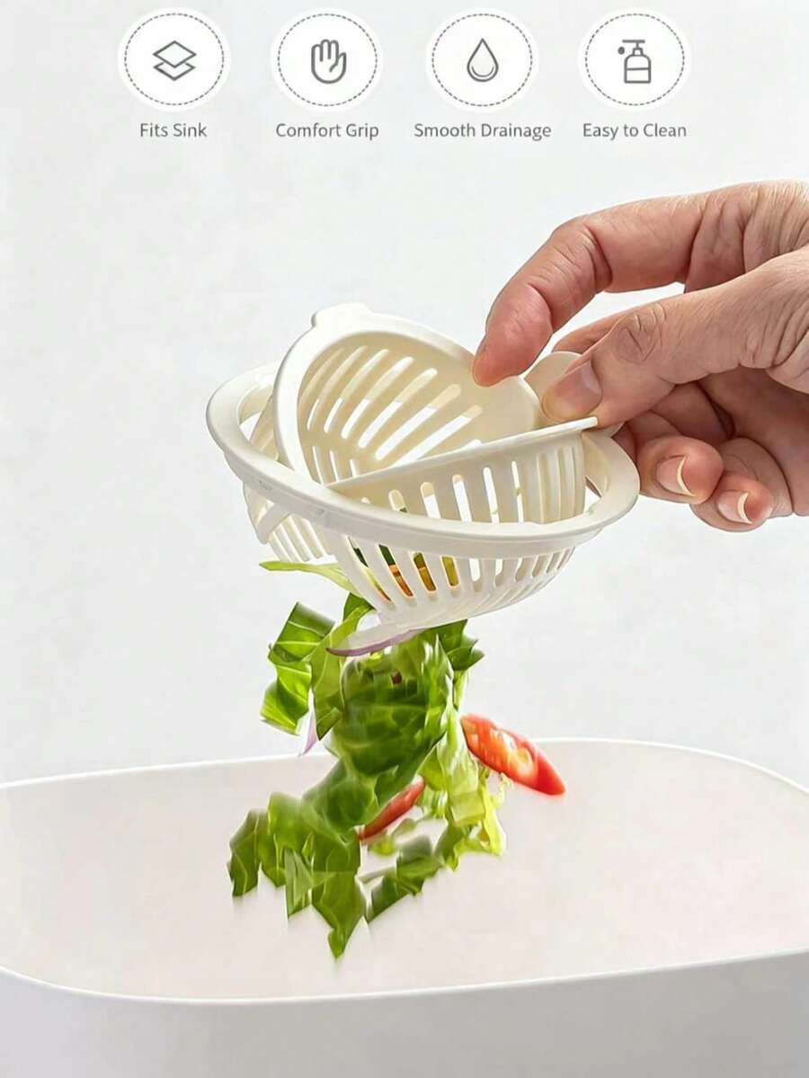 1pc Kitchen Sink Strainer, Drain Clog Preventer, Home Dishwashing Sink Vegetable Basin Colander, Water Filtration Tool, Semi-Automatic Leftover Food And Vegetable Leaf Disposal, Essential For Home Kitchen, Mini Colander, Christmas, Halloween
