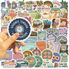 58pcs Funny Retirement Aesthetic Sticker Set - Vinyl Stickers Suitable For Laptop, Water Bottle, Phone, Guitar - Multicolor - View 3