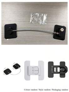 Hole-Free Refrigerator Combination Lock - Durable And Sturdy, Easy Installation, With Robust Cable Connection, Anti-Pinch Design, Anti-Theft, Hidden Design, Providing Basic/Key/Password Versions, Excluding Blue Lock Model, Suitable For Kitchen Refrigerators - Multicolor - View 12