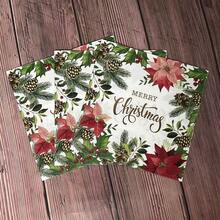 20pcs Merry Christmas Paper Napkins, Cocktail Napkins, Red And White Lunch Dinner Guest Towels, Decorative Napkins, Suitable For Christmas Holiday Party Supplies And Bathroom - Multiple Styles - View 3