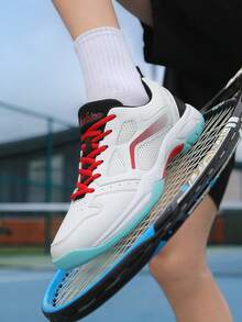 Men's 2026 New Lace-Up Mesh Splicing Sneakers, Breathable, Durable, Professional Anti-Slip Badminton Shoes For Competition And Training - Multicolor - View 2
