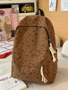 可愛蝴蝶結後背包，適合青少年女孩，柔軟抗皺尼龍學生書包，多款馬卡龍色可選，休閒日常旅行日用背包 - 彩色 - 查看 10