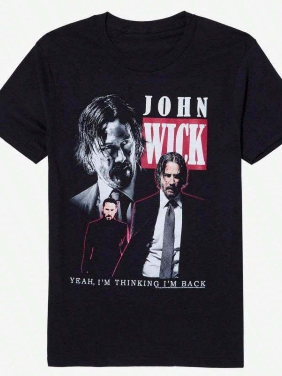 John Wick Collage T-Shirt _ Printed Summer Luxury Brand Cottonsss And Wo T-Shirt Short SLeesve - 黑色 - 查看 1