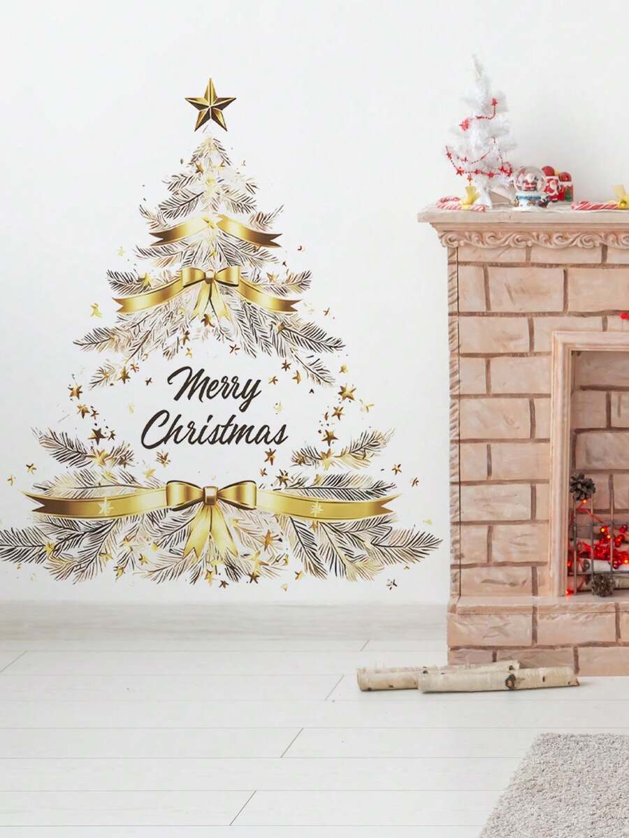 Multi-Style Christmas-Themed Wall Stickers PVC Removable Self-Adhesive Without Leaving Glue Santa, Reindeer, Snowflakes, Luxury Christmas Tree For Bedroom, Cabinets, Windows, Classrooms, Parties DIY Holiday Decoration Stickers - Wall Stickers - View 1