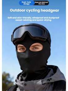 1pc/2pcs/3pcs Unisex Solid Color 2-Hole Balaclava Headwear Set, Single-Hole Full Face Mask For Cycling, Suitable For Daily Wear And Outdoor Activities - Multicolor - View 8