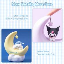 MINISO X Sanrio Officially Licensed Cinnamoroll Kuromi LED Starry Night Light, USB-C Rechargeable, 3 Lighting Modes, Portable Dimmable Bedside LED Lamp, Cute Gift For Boys And Girls, Room Decor - Kuromi-purple - View 5