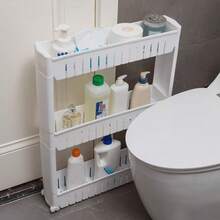 Double-Door PP Bathroom Storage Shelf – Bathroom Storage – Slim And Tall Type – Space-Saving – Easy To Install – Waterproof And Stable – White – 17 X 15 X 78 Cm - White - View 4