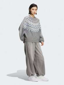 Adidas Originals Women's FAIR ISLE CREW Sweater Pullover KS5964 - Grey - View 6