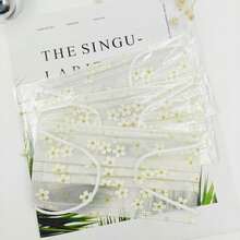 40pcs Fresh Floral Mesh Face Masks, Multiple Colors Available, Breathable, Disposable Decorative Masks, Suitable For Daily Wear, Youth Protective Masks, Made Of Floral Mesh Fabric, Random Color Shipment, Mask Type: Decorative/Protective, Casual Wear, Daily Protection, Party Style, Suitable For All Seasons - Flower - View 6