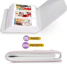 1pc 108-Slot Mini Photo Album PU Leather Photo Card Storage Book 2x3 Inch Photo Wallet Style Collection Album Mini Kpop Idol Lomo Card Holder - Multicolor - View 4