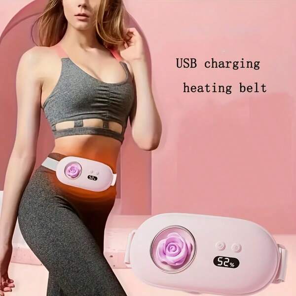 Portable Electric Heating Pad, Abdominal And Waist Massager, USB Rechargeable Menstrual Heating Pad, Vibrating Massage Waist And Abdomen Warm Belt, Perfect Gift For Women And Girls