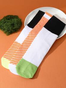 4 Pairs Whimsical & Funny Sushi-Shaped Mid-Calf Casual Socks, Gift For Men/Women, Creative Realistic Sushi Design, Unique Gift Item, Suitable For Christmas/Halloween/Day Of The Dead/Labor Day/St. Patrick's Day/Father's Day/Easter Gifts, Suitable For Home Relaxation/Family Gatherings/Short Trips/Themed Parties/Friends & Family Birthdays/Couple Anniversaries/Date Outings - Multicolor - View 8
