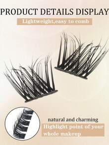 120 Clusters False Eyelashes D Curl Effect Cross Single Cluster Natural Style Suitable For Various Occasions - D - View 3