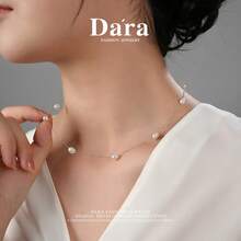 DARA S925 Sterling Silver Freshwater Pearl Necklace, 5-6mm White Pearls, Luxury Gift Box For Women - White - View 3