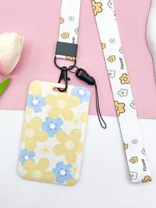 Floral Pattern Card Holder With Lanyard, Fashion Card Case Suitable For Women, Office Workers, Students, Daily Use , Badge Holder - Multicolor - View 19
