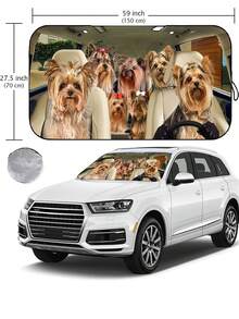 Best-Selling Cartoon Car Sun Shade, Front Windshield Sunshade, Anti-UV Heat Insulation, Cute And Adorable Car Sunshade, Universal Car Interior Cooling Tool, Foldable Car Sun Shade, Car Front Windshield Sunshade - A - View 9