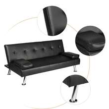 Three-Seater Sofa Bed-A Multifunctional Sofa With Adjustable Angles - Black - View 6