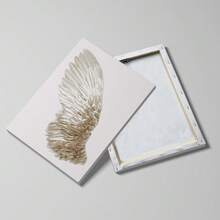 1/2pcs Framed/Unframed Minimalist Angel Wings Neutral Color Canvas Poster, Spiritual Wings Wall Art Decor For Dorm, Hallway, Living Room Modern Home Decoration - A - View 3
