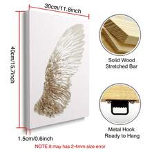 1/2pcs Framed/Unframed Minimalist Angel Wings Neutral Color Canvas Poster, Spiritual Wings Wall Art Decor For Dorm, Hallway, Living Room Modern Home Decoration - A - View 17