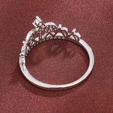 1pc Elegant Crown Shaped Cubic Zirconia Ring For Women - 56306 Silver + White - View 3