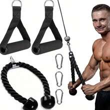 Heavy Duty Triceps Pull Rope, Biceps Pull Band, Nylon Fitness Equipment Set, Suitable For Home Gym, High Pulley Down Machine, Abdominal Cable Crossover Training - A - View 4