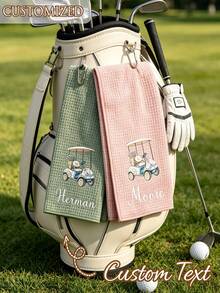Personalized Golf Towel, Customizable Initial/Name And Floral Pattern, High-Quality Quick-Dry Sports Towel With Clip - Multicolor - View 5