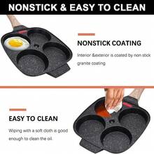 Non-Stick Aluminum Frying Pan With Lid And 4 Indentations, Suitable For Induction And Gas Hobs, A Practical Pancake Pan For Preparing Breakfast, Total Length (Pan + Handle): 38 Cm - View 4