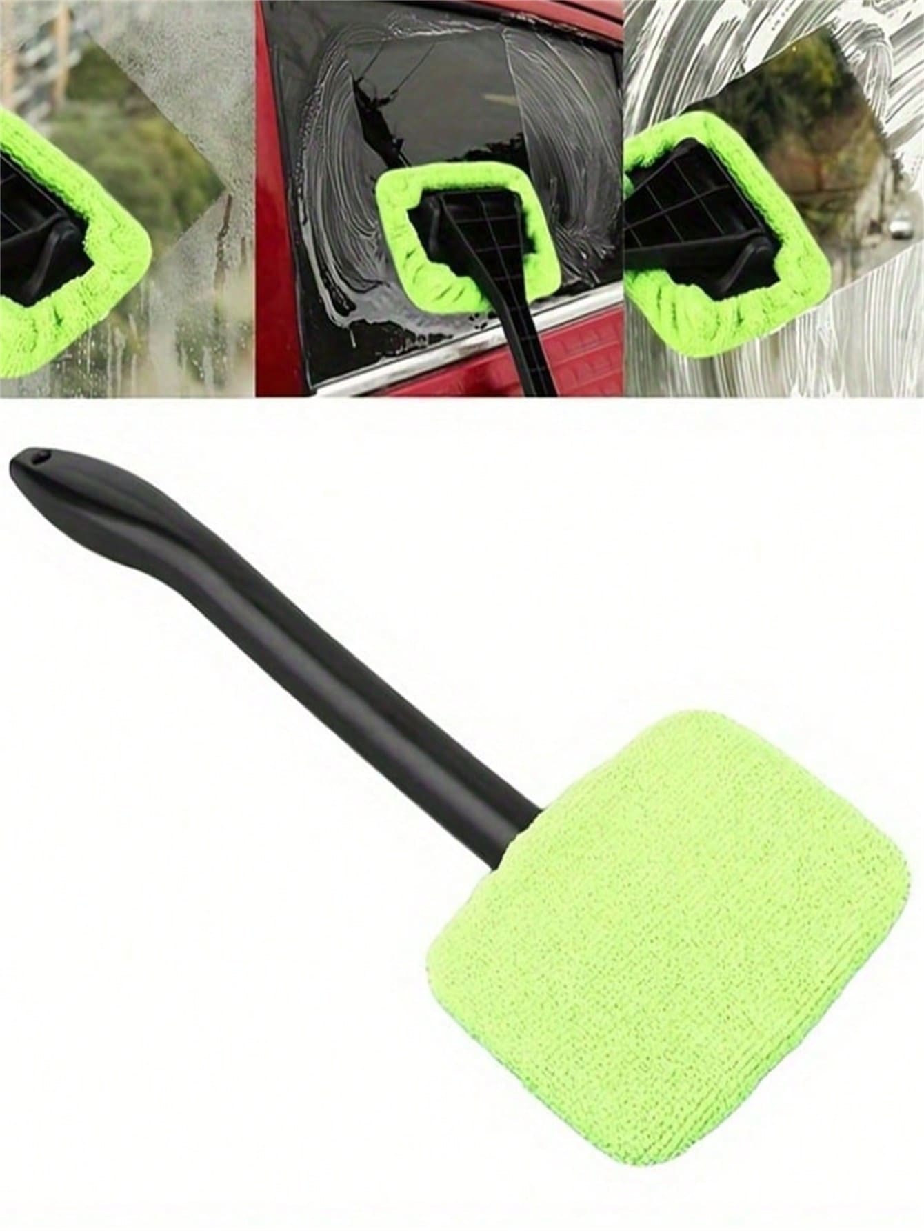 2-In-1 Windshield Squeegee Set, Replaceable Brush Head, Anti-Fog Squeegee And Dusting Tool, Suitable For Keeping Car Windows Clear And Clean, Applicable For Car Washing And Glass Cleaning