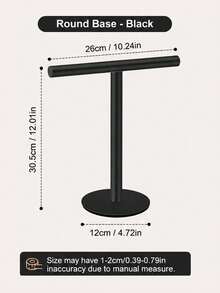 1pc T-Shaped Desktop Towel Rack, Drill-Free Standing Metal Hand Towel Holder, Bathroom Vanity Kitchen Countertop Small Towel Storage, Matte Black/Silver Dual Color Options Desktop Towel Rack, Jewelry Storage Rack, Bathroom Towel Bar, Countertop T-Shaped Toilet Paper Holder, Storage Rack - Multicolor - View 15