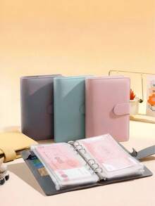Budget Loose-Leaf Binder Cash Envelopes For Budget Management, Leather A6 Budget Binder With Zipper Envelopes - Multicolor - View 1