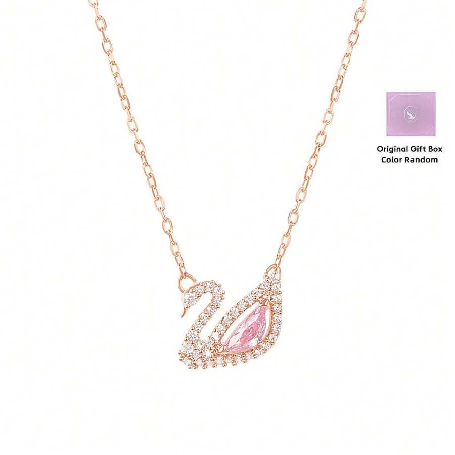 Swarovski 天鵝對比色女款項鍊 5469989 - 5469989 Pink, rose gold plated - 查看 1