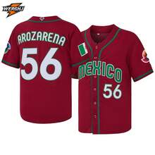 Men's Mexico #56 Randy Arozarena Baseball Jersey, World Baseball Classic Baseball Apparel, Game Day Fan Gift - Red - View 3