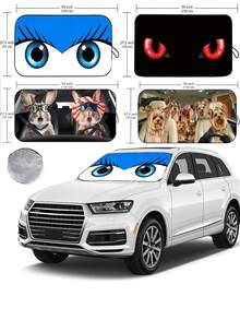 Best-Selling Cartoon Car Sun Shade, Front Windshield Sunshade, Anti-UV Heat Insulation, Cute And Adorable Car Sunshade, Universal Car Interior Cooling Tool, Foldable Car Sun Shade, Car Front Windshield Sunshade - A - View 1