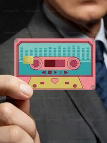 1pc Pink Magnetic Tape Official Credit Card Sticker Privacy Protection Card Skin, Heart Magnetic Tape Birthday Gift PVC Material Anti-Fingerprint Anti-Scratch Wear-Resistant Card Sleeve, Card Protector, Suitable For Men, Women, Couples, Small Chip Card, Bank Card Decoration Sticker, Credit Card, Transit Card, Student Campus Card Personalized DIY - Type a - View 7